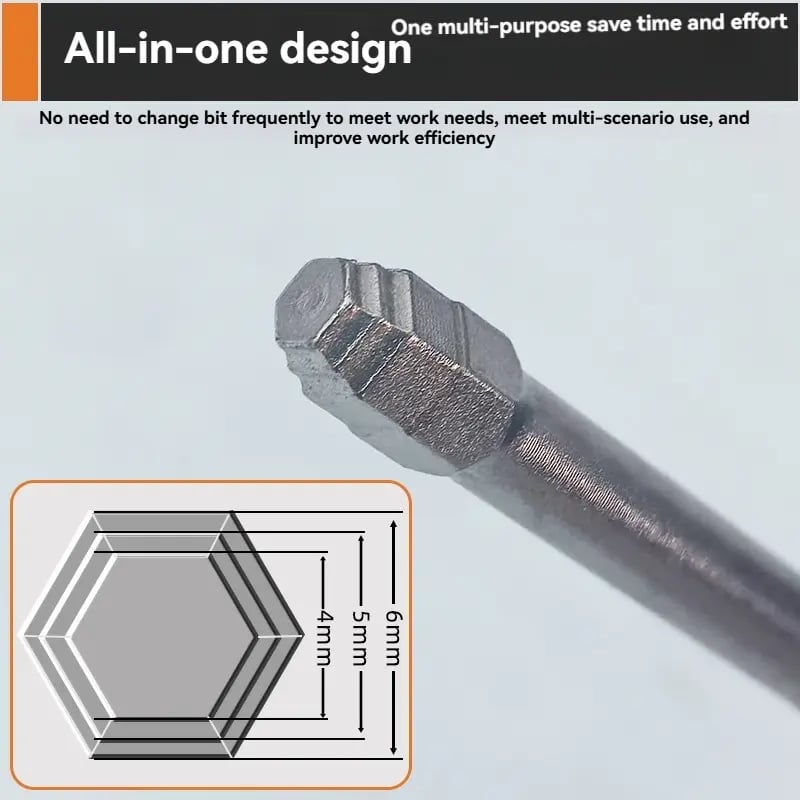 All-in-One Pagoda Hex Screwdriver Bit Set (6PCS) - Universal Magnetic Impact Bits