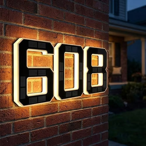 Solar Outdoor House Number Light