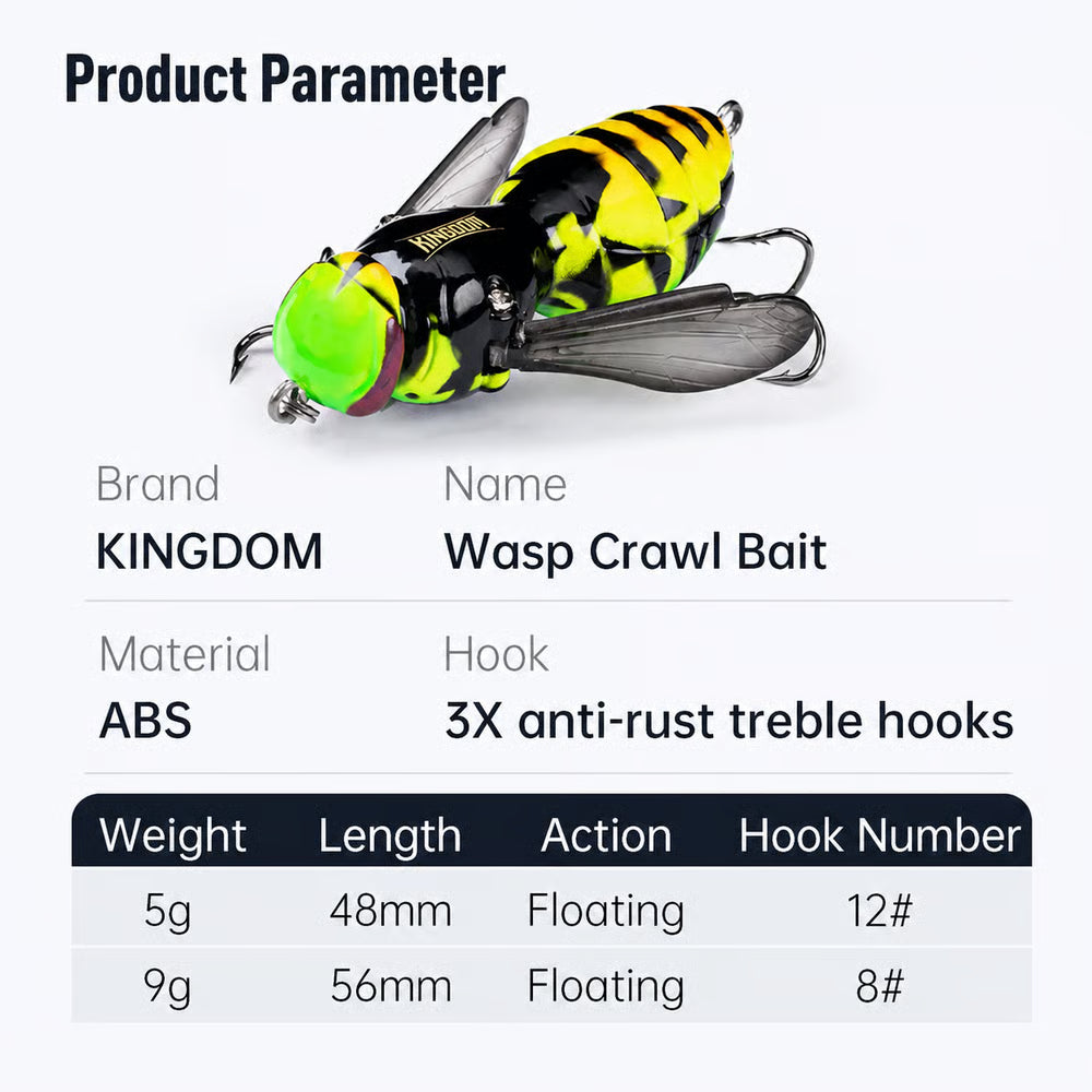 ✨ Last Day 49% OFF – 🐝 Bionic Wasp Topwater Lure That Triggers Explosive Strikes