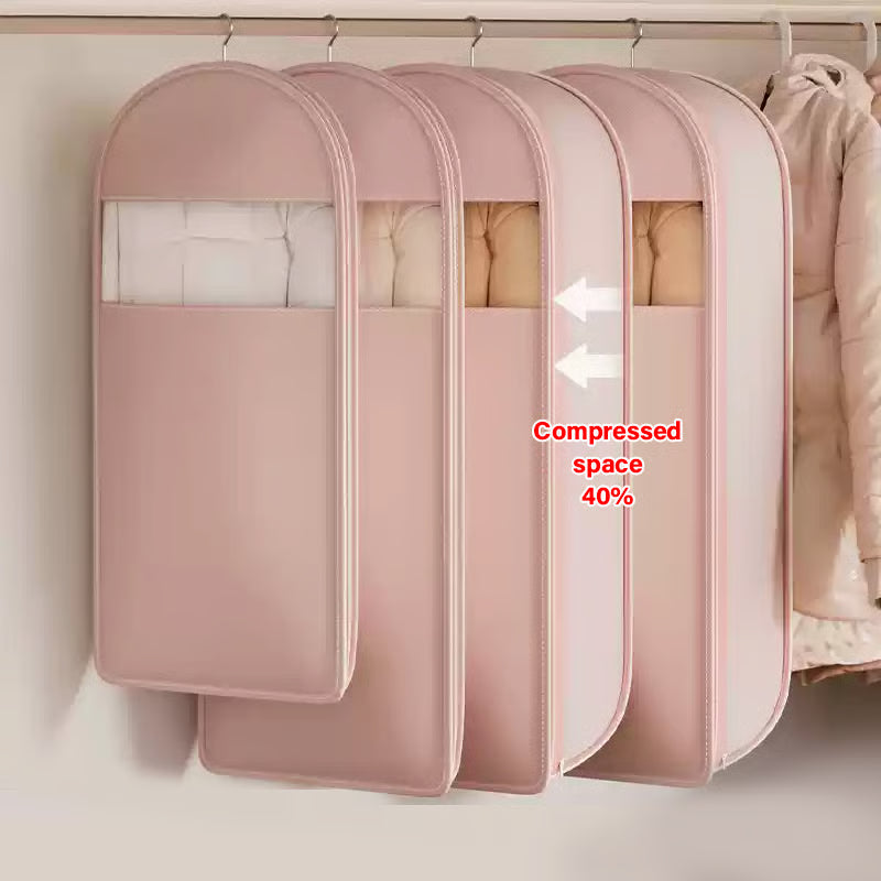 🔥2026 Space Saving Hanging Garment Bag with Self Compression Zipper