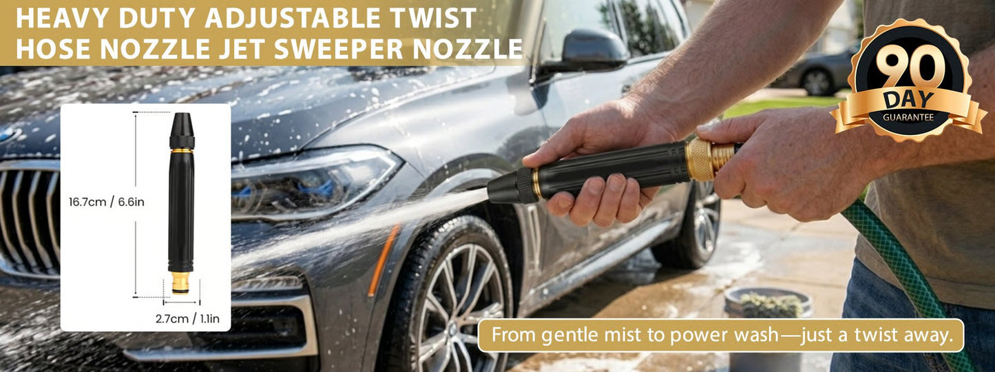 Heavy Duty Adjustable Twist Hose Nozzle Jet Sweeper Nozzle