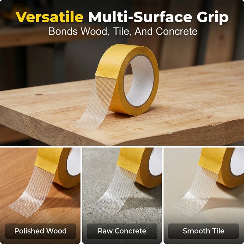 High-Tack Double-Sided Mesh Tape - Heavy Duty Grid Adhesive