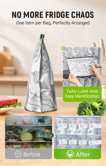 🔥Limited Sale: Buy 2 get 2 free!🍗 🥦Reusable Aluminum Foil Sealable Storage Bags
