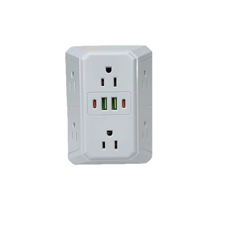 Professional 6-Outlet High-Capacity Wall Plug Power Extender