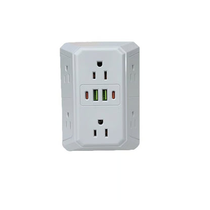 Professional 6-Outlet High-Capacity Wall Plug Power Extender