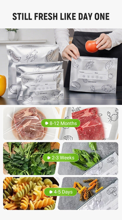 🔥Limited Sale: Buy 2 get 2 free!🍗 🥦Reusable Aluminum Foil Sealable Storage Bags