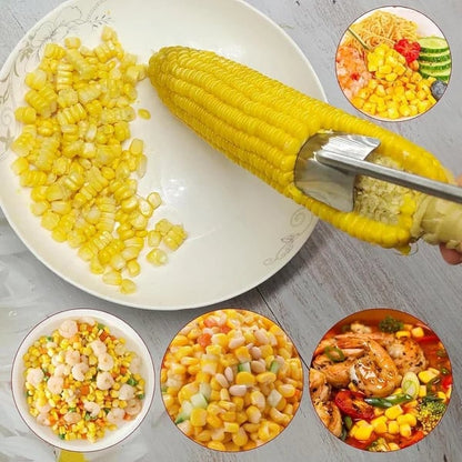 Eptchn Long Handle Stainless Steel Corn Stripping Tool