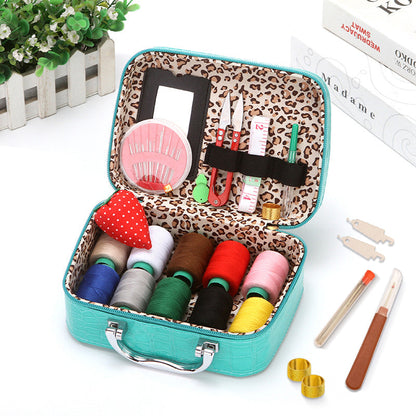 CraftVault Portable Sewing Kit in Faux Leather Case
