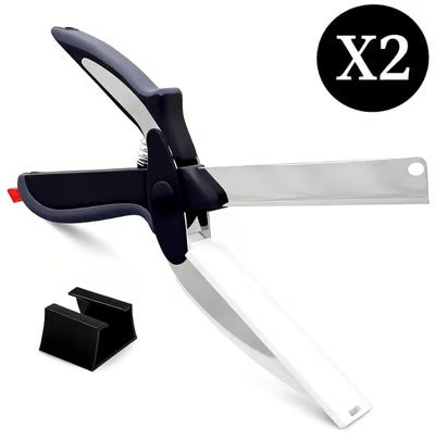Professional Stainless Steel 2-in-1 Kitchen Scissors with Integrated Cutting Board