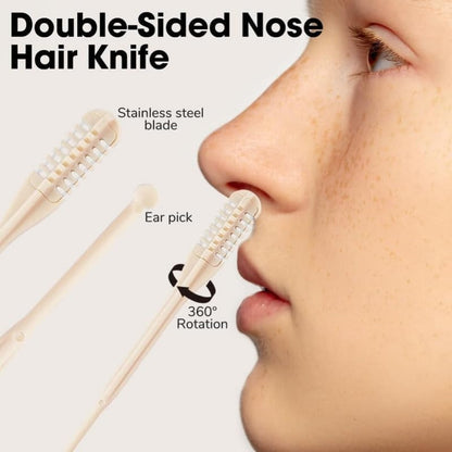 Manual Dual-Ended Rotary Nose & Ear Hair Trimmer
