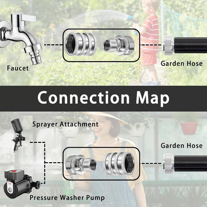 💧Stainless Steel Garden Hose Quick Connect Fittings Set
