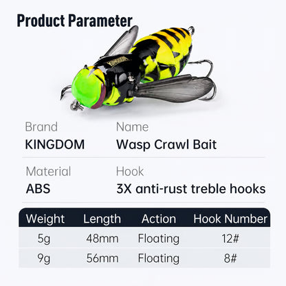 ✨ Last Day 49% OFF – 🐝 Bionic Wasp Topwater Lure That Triggers Explosive Strikes