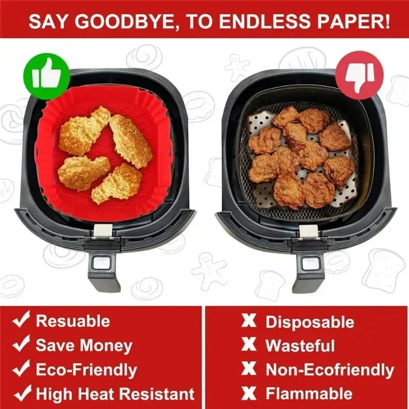 Silicone Air Fryer Liner – Reusable Baking Basket