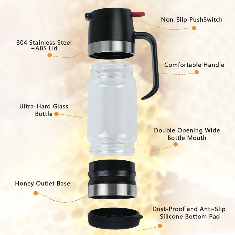 No-Drip Glass Honey Dispenser