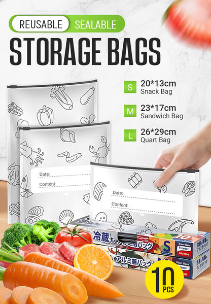 🔥Limited Sale: Buy 2 get 2 free!🍗 🥦Reusable Aluminum Foil Sealable Storage Bags