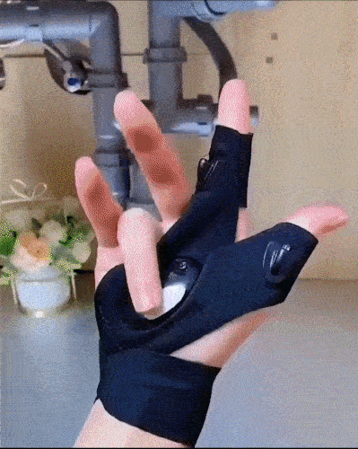 Hands-Free LED Flashlight Waterproof Gloves