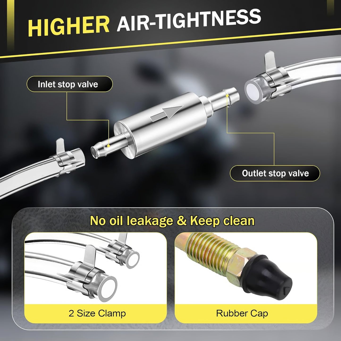 Brake Bleeder Hose - One Way Check Valve Tube Bleeding Tool Kit For Hydraulic System Bleeding