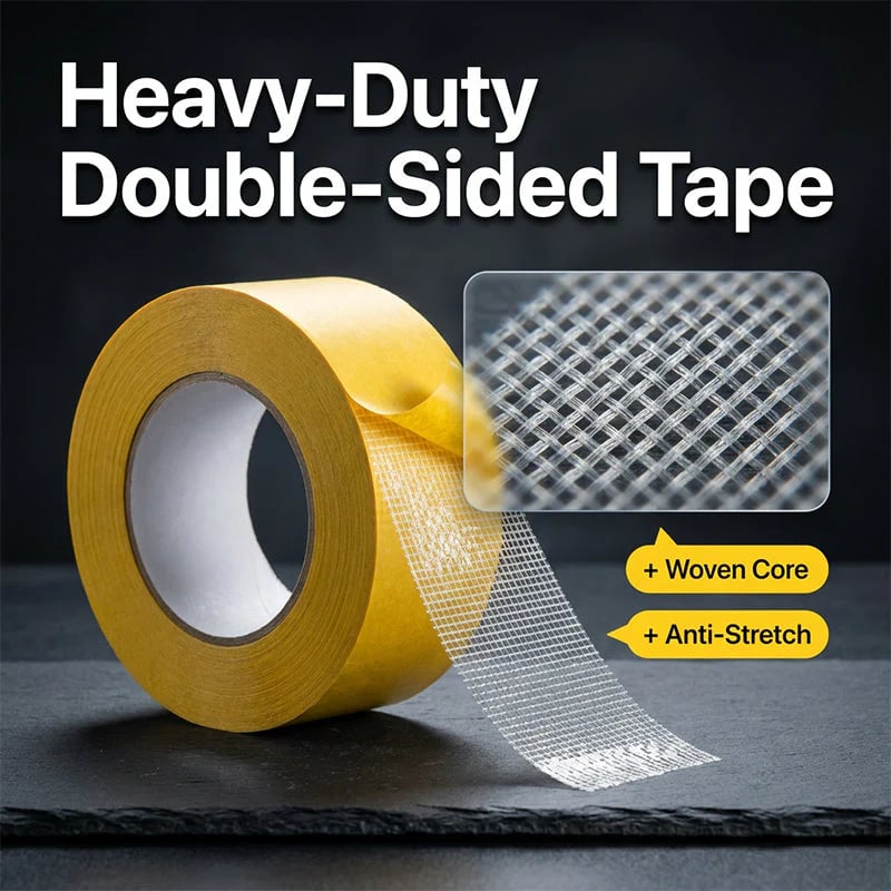 High-Tack Double-Sided Mesh Tape - Heavy Duty Grid Adhesive