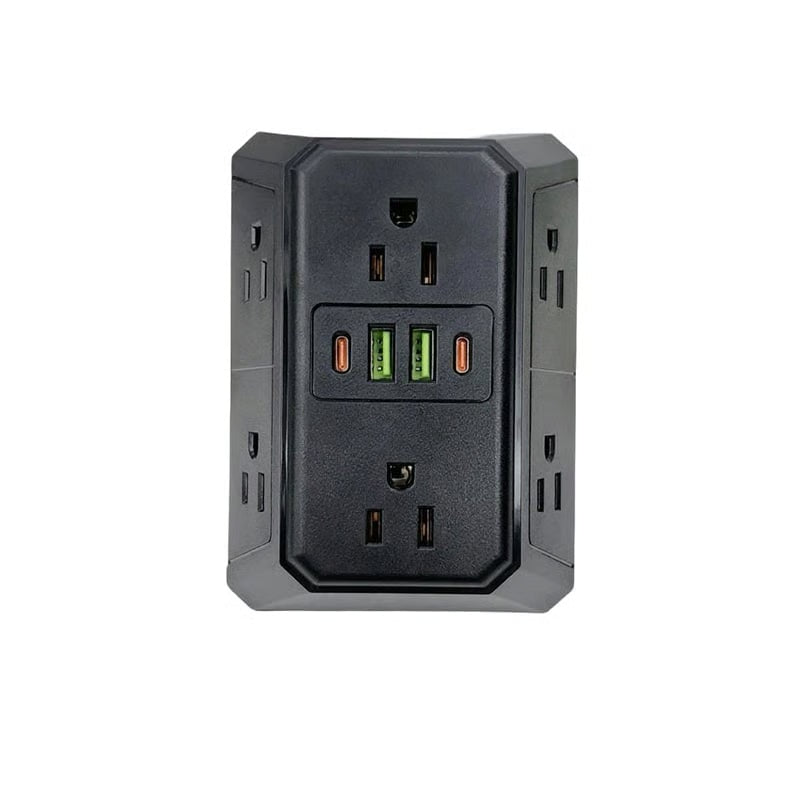 Professional 6-Outlet High-Capacity Wall Plug Power Extender