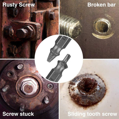 Universal Screw Extractor Set with Dual-Ended Bits