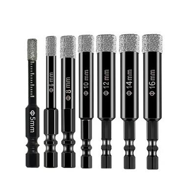 Hex Shank Vacuum Brazed Diamond Dry Drill Bits Set