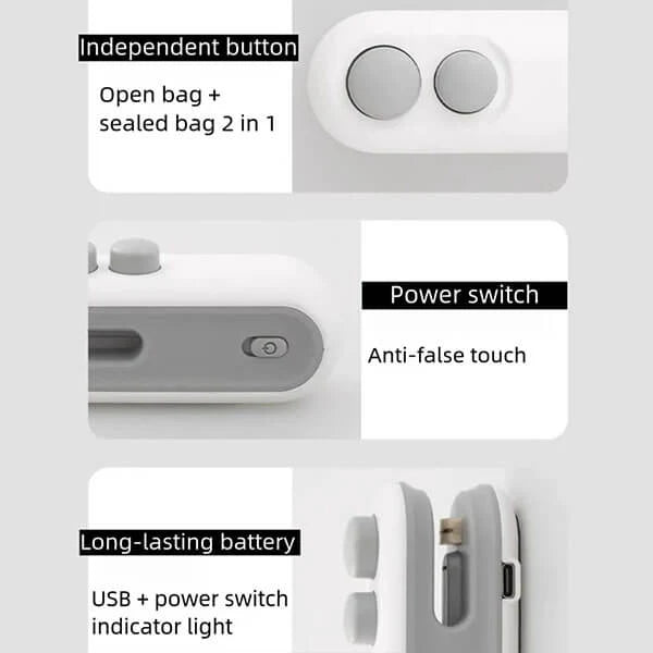 SealEase Mini 2-in-1 Sealer and Cutter with USB-C Charging