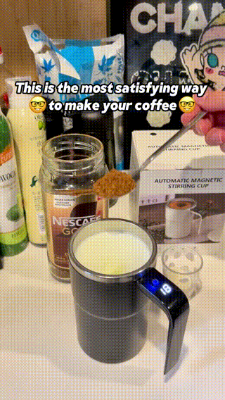 ✨Last Day 49% OFF - Electric coffee mug with a built-in LCD thermometer, perfect for brewing coffee, milk, cocoa, etc.