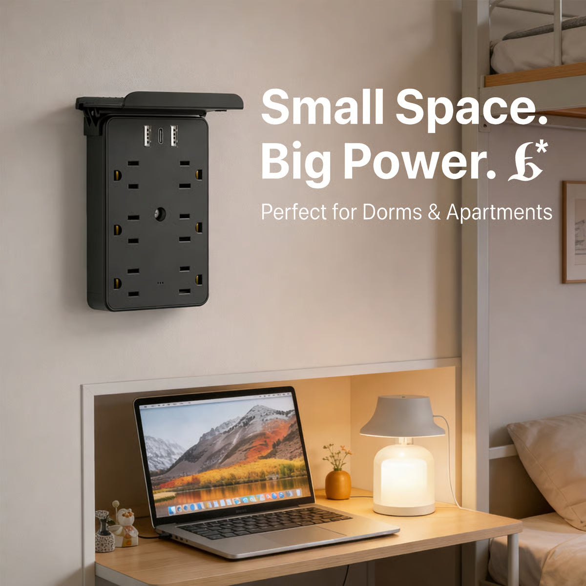 Multi-Functional Power Strip with Panel