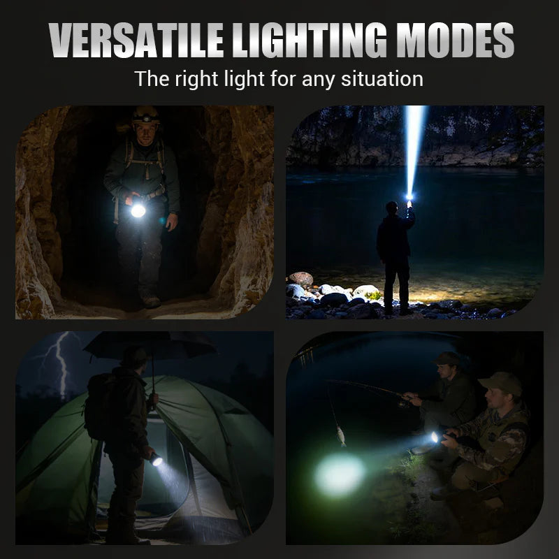 💎 50% OFF! 💎 Multifunctional Zoom LED Flashlight with Power Display – 500m Range, USB-C & 4 Lighting Modes