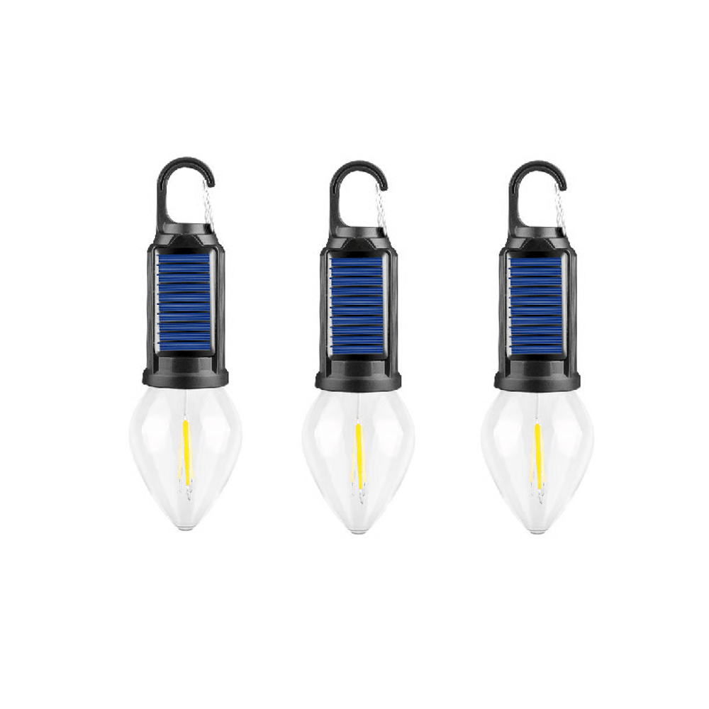 Waterproof LED USB Rechargeable Solar Camping Light Bulb with Hook