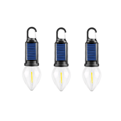 Waterproof LED USB Rechargeable Solar Camping Light Bulb with Hook