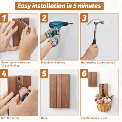 Solid Wood Piano Key Coat Hook